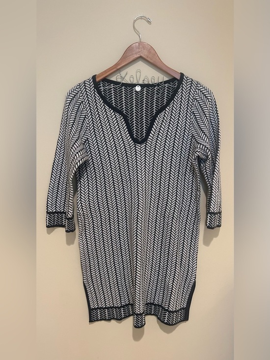 Margaret O'Leary Dresses & Skirts - Margaret O'Leary Black & White Cropped Sleeve Tunic 100% Cotton Size S/M